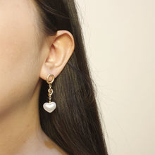 Load image into Gallery viewer, Elizabeth&#39;s Heart Pearl Earrings
