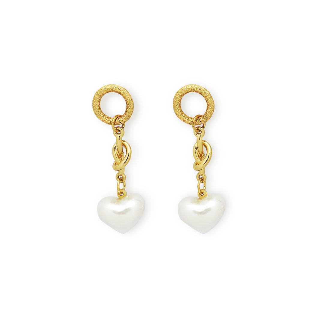 Elizabeth's Heart Pearl Earrings